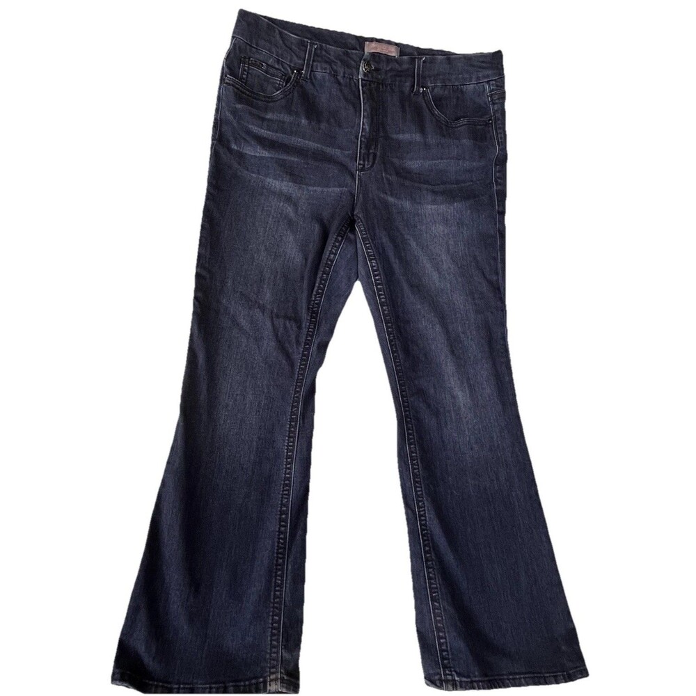 Melissa McCarthy Seven7 Women’s Bootcut Jeans Sz 20 Dark Wash Blue  Logos